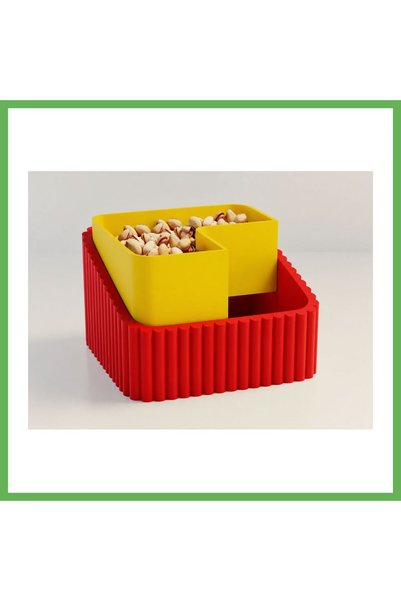 TheGencoo 3D-Printed Pistachio Bowl - Dual-Chamber Shell Separator Serving Bo...