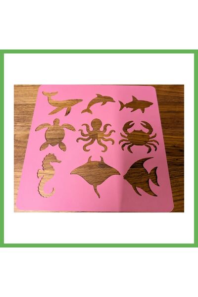 TheGencoo 3D-Printed Marine Animals Drawing Template - Multiple Design Templa...