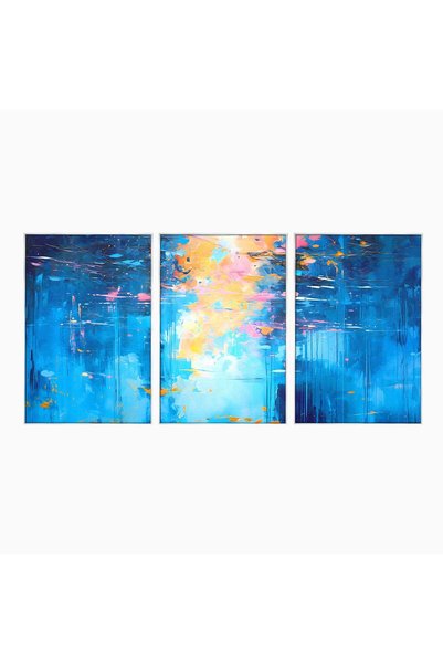 Luxcanva Set 3 Tablouri Canvas Pictura Colorata 210x100 cm (3 x 70x100) cu Ra...