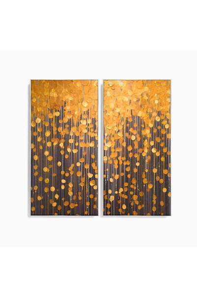 Luxcanva Set 2 Tablouri Canvas Ploaie De Lumini 100x100 cm (2 x 50x100) cu Ra...