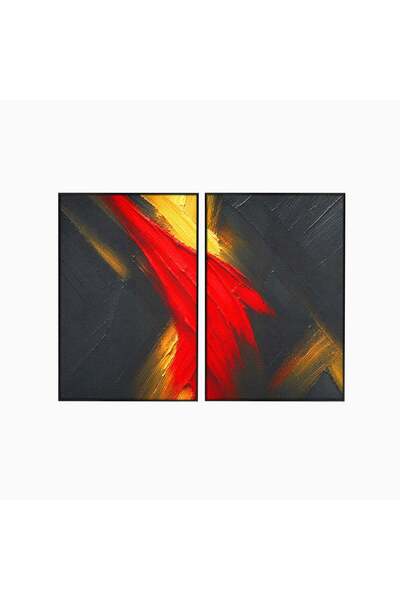 Luxcanva Set 2 Tablouri Canvas Explozie Abstracta 140x100 cm (2 x 70x100) cu ...