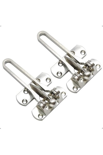 JOYZZZ Door Lock Latch, 2 Pack Solid Aluminum Alloy Security Latch Guard for ...