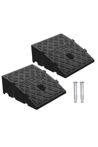 JOYZZZ Curb Ramps, 2 PCS Heavy Duty Lightweight Portable Threshold Ramps with...
