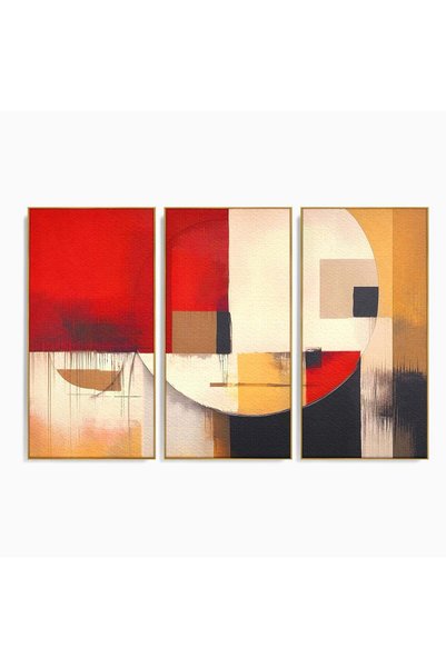 Luxcanva Set 3 Tablouri Canvas Stare Abstracta 210x140 cm (3 x 70x140) cu Ram...