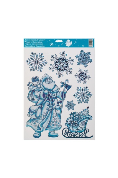 OEM Autocolante Decorative de Crăciun Moș Crăciun Sanie Fulgi glitter Bleu 30...