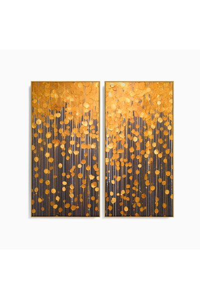 Luxcanva Set 2 Tablouri Canvas Ploaie De Lumini 100x100 cm (2 x 50x100) cu Ra...