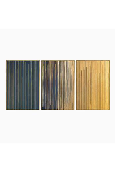 Luxcanva Set 3 Tablouri Canvas Dungi Aurii și Negre 150x70 cm (3 x 50x70) cu ...