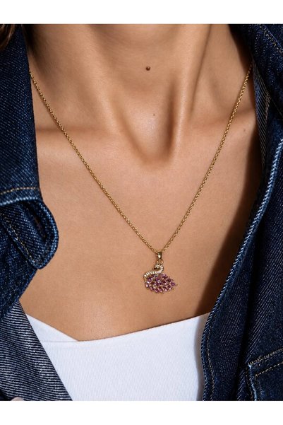 Maius Co. SAW Brand, Model: Swan Symbol, Women's Stainless Steel Necklace