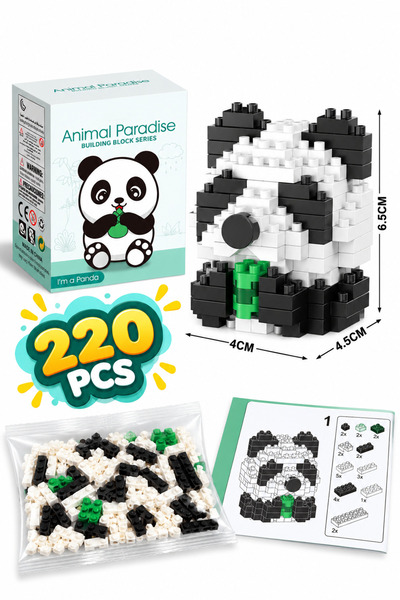 craftivio 220-Piece Panda Mini Building Block Set, 3D Construction Toy, and D...