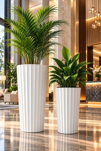 TEMMUZ HOME Lilyum 2'li Dekoratif Saksı Seti 52 Litre + 30 Litre İç Haznesiz ...