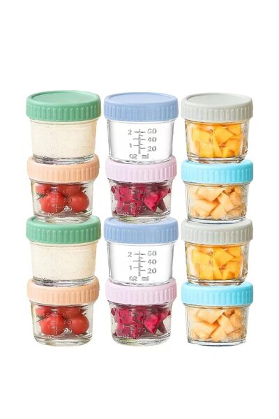 GENERAL 6 PCS Glass Storage Containers With Lids, 4.2 oz (120ml) Small Condim...
