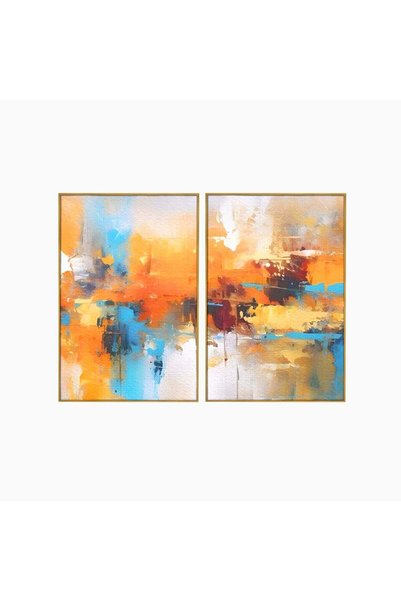 Luxcanva Set 2 Tablouri Canvas Soapta Culorilor 160x120 cm (2 x 80x120) cu Ra...