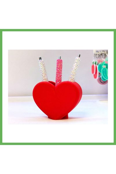 TheGencoo 3D-Printed Shaped Pencil Holder - Desktop Organizer - Red GEN01