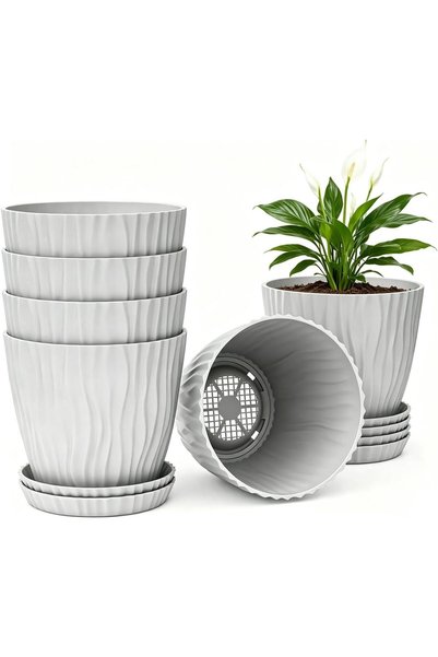 LinJie Plant Pots，Plant Pots with Drainage，اصيص Pots with Drainage Hole and T...