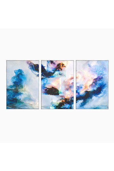 Luxcanva Set 3 Tablouri Canvas Vortex Abstract 150x70 cm (3 x 50x70) cu Rama ...
