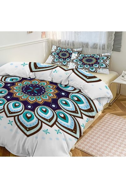 LEADER GLOBAL Trendy Boho Chic Bedding Set 3Pcs, Home Decor Bedroom Bedding