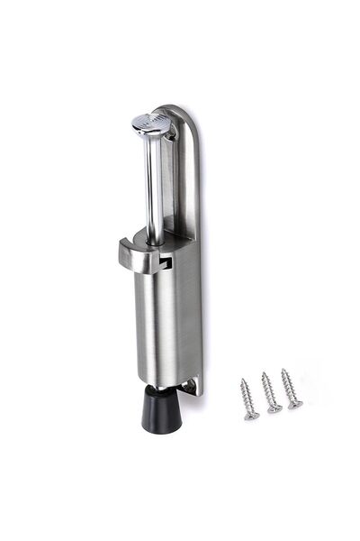 Generic Stainless Steel Kickdown Door Stop, Spring Loaded Telescopic Step On/...