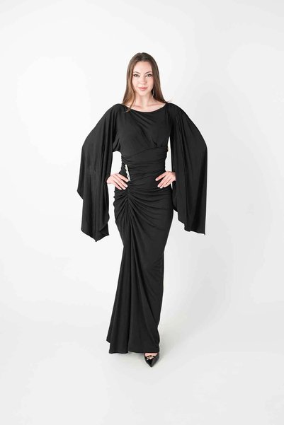BEYBOS Rochie din țesătură Sandy cu detaliu elastic - NEGRU