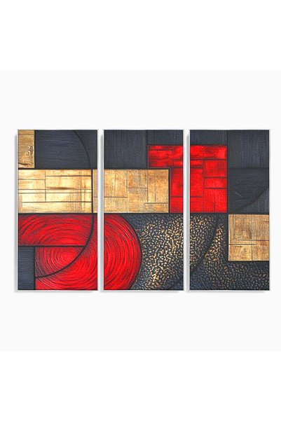 Luxcanva Set 3 Tablouri Canvas Ordinea pasiunii 150x100 cm (3 x 50x100) cu Ra...