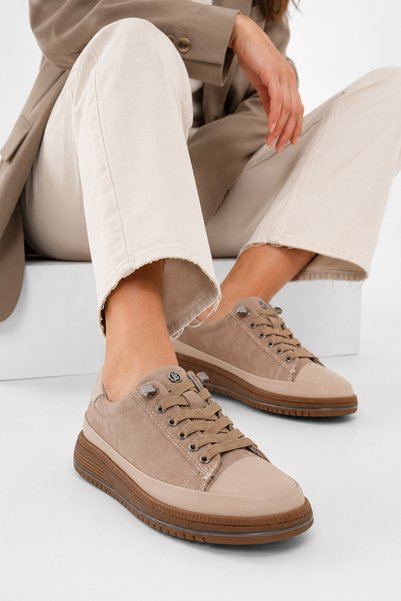 Lal Shoes & Bags Pantofi casual pentru femei, cu șireturi din cauciuc, din pi...