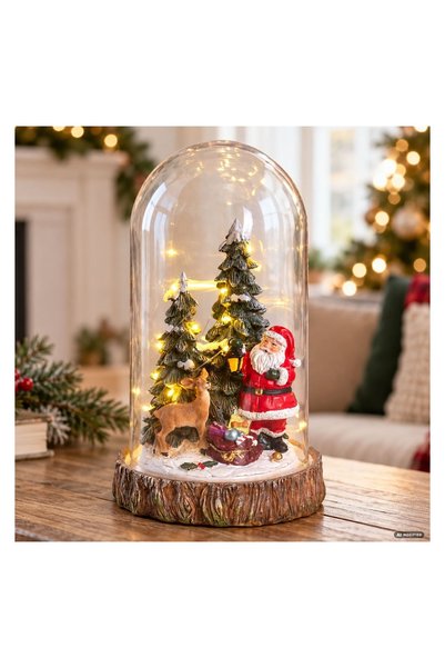 OEM Cupola Decorativa de Crăciun cu Moș Crăciun si Iluminare LED Ø15x26 cm, p...