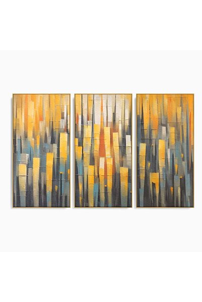 Luxcanva Set 3 Tablouri Canvas Dungi Colorate 150x100 cm (3 x 50x100) cu Ramă...