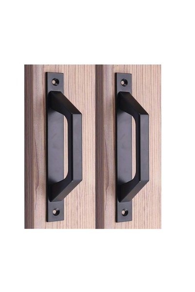 Generic Metal Modern Sliding Barn Door Handle Wooden-Door Handle Matte Black,...