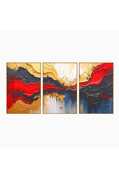 Luxcanva Set 3 Tablouri Canvas Fluxuri De Energie 120x60 cm (3 x 40x60) cu Ra...