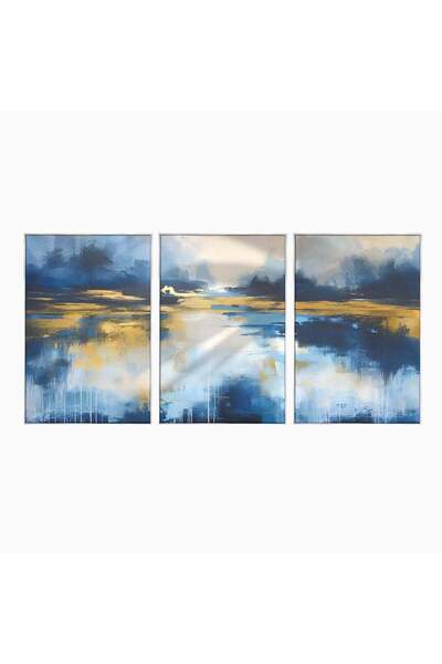 Luxcanva Set 3 Tablouri Canvas Rasarit Abstract 210x100 cm (3 x 70x100) cu Ra...