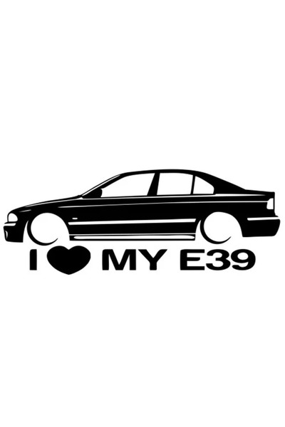 BMW Set de 2 autocolante I Love My E39 v5 20cm