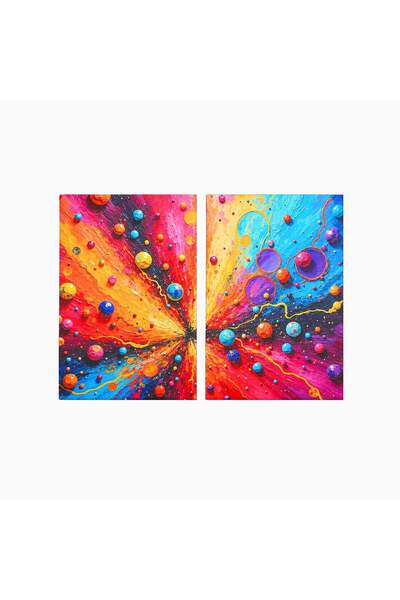 Luxcanva Set 2 Tablouri Canvas Explozie De Culori 140x100 cm (2 x 70x100) pe ...
