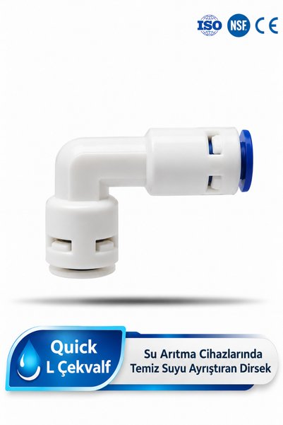 Su Arıtma Cihazlarına Uyumlu 2 Taraf Quick Check Valfe 8 (TEMİZ SU AYIŞTIRICI DİRSEKT)