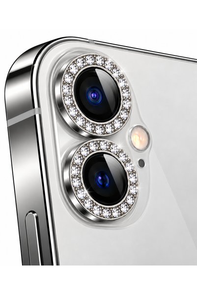 Sunix غطاء حماية لعدسة الكاميرا، مزين بالخرز الفضي، لطراز iPhone 16.