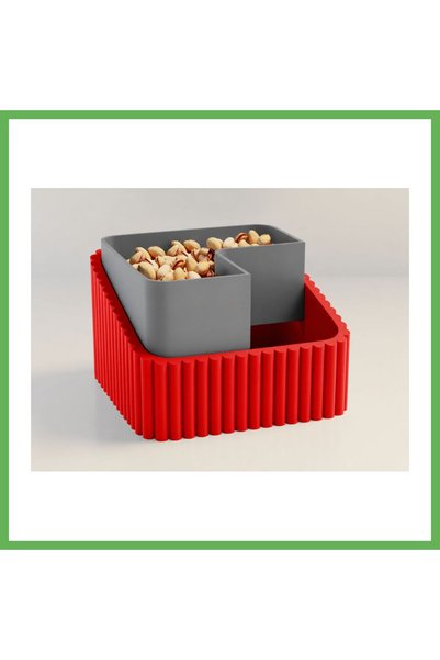 TheGencoo 3D-Printed Pistachio Bowl - Dual-Chambered Shell Separator Serving ...