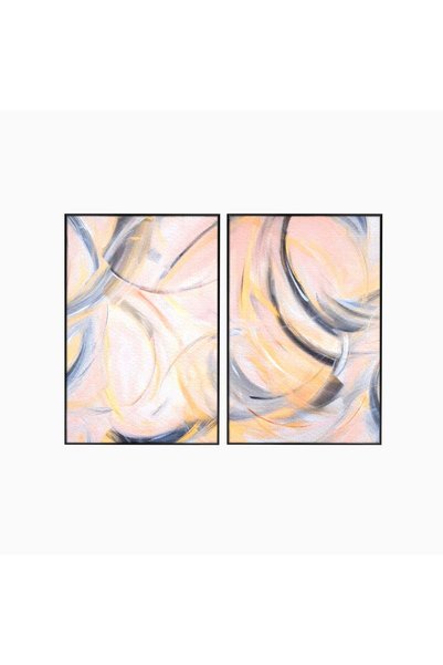Luxcanva Set 2 Tablouri Canvas Exprimare Libera 160x120 cm (2 x 80x120) cu Ra...
