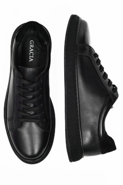 ALTA GRACIA Men's Genuine Leather Sneakers, Black, Casual Shoes, Lace-Up, Ort...