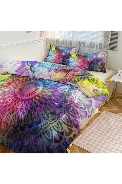 LEADER GLOBAL Comfort Bohemian Decor Duvet Cover Set 3 Pieces, Soft Bedding