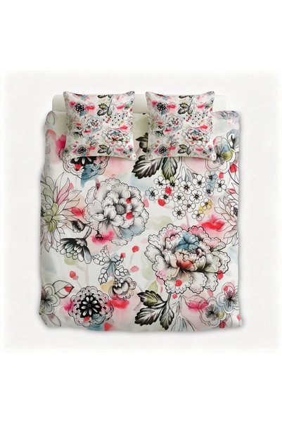 LEADER GLOBAL Cozy Warm Bohemian Flannel 3PCS Duvet Set, Daily Use Bed Linens