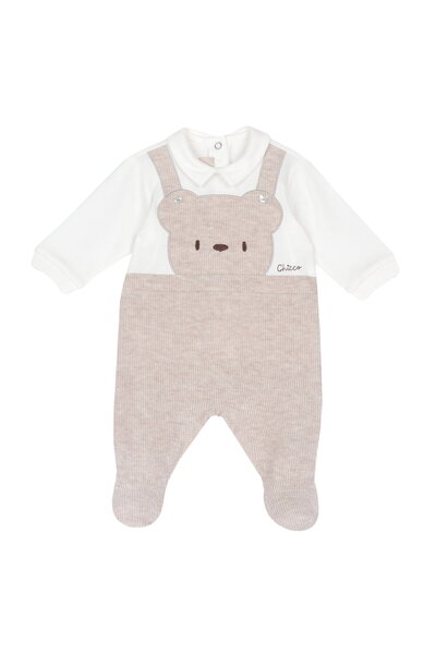 Chicco Salopeta bebelusi tricotata, Bej cu model, 00172-69MFCI