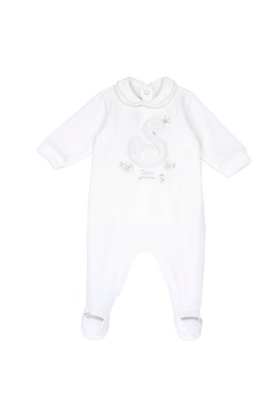 Chicco Salopeta bebelusi din velur, Alb, 00317-69MFCI