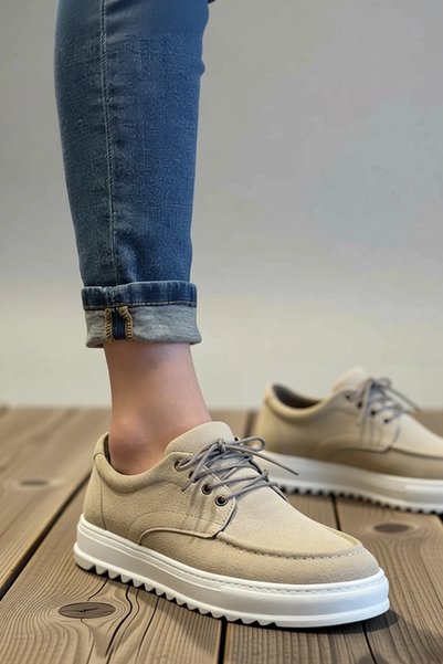 BENERLY Men's Lace-Up Suede-Look Casual Classic Sneakers with Orthopedic Inso...