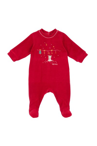 Chicco Salopeta bebelusi din velur pentru Craciun, Rosu, 02939-71MFCI