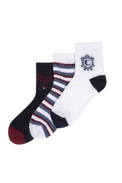 Chicco Set 3 sosete copii scurte Chicco, albastru inchis, 02262-70MC