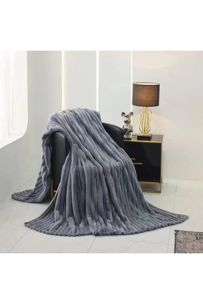 Relax Home Cuvertură RelaxHome Striped Fleece 300 g/m² 200x230 cm gri