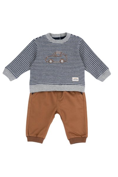 Chicco Costumas copii Chicco, bluza si pantaloni, Maro, 03015-71MFCO