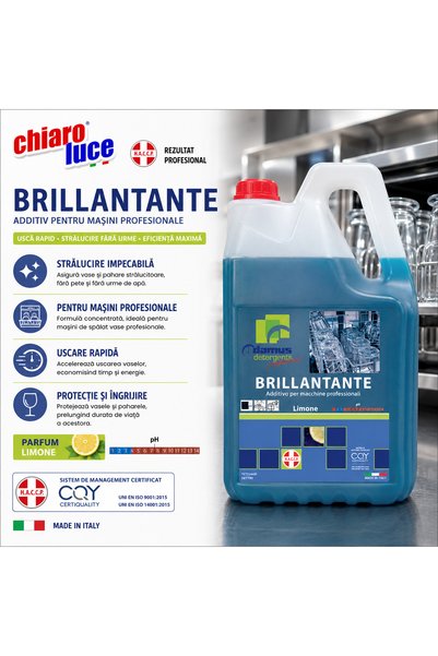 chiaro luce Detergent profesional pentru mașina de spălat vase Brillante – 5 kg