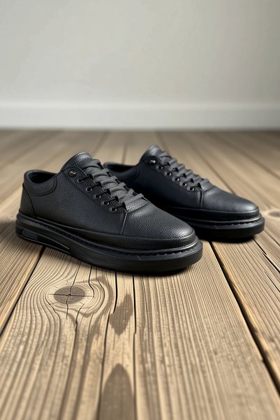 BENERLY Adidași sneakers de zi cu zi pentru bărbați, cu șireturi, din piele, ...
