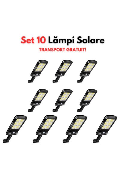 NO BRAND Set Lampi cu incarcare solara Jortan, 8 Celule, 50W, Telecomanda - 1...
