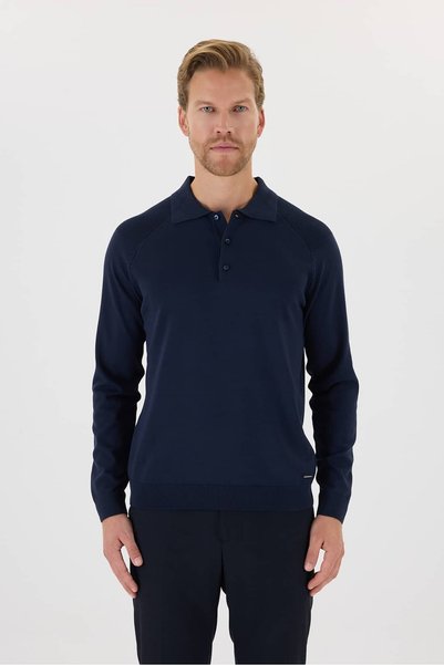 Paşahan Polo Collar Sweater with Shoulder Detail