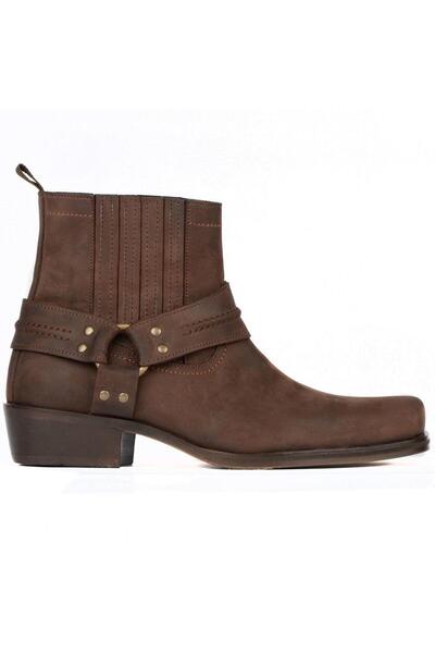 FootCourt Brown, Large-Size, Square-Toe Cowboy Boots